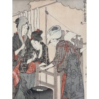 Dyptyk grafik japońskich z przedstawieniem kobiet - Utamaro Kitagawa – art print w autorskiej oprawie 